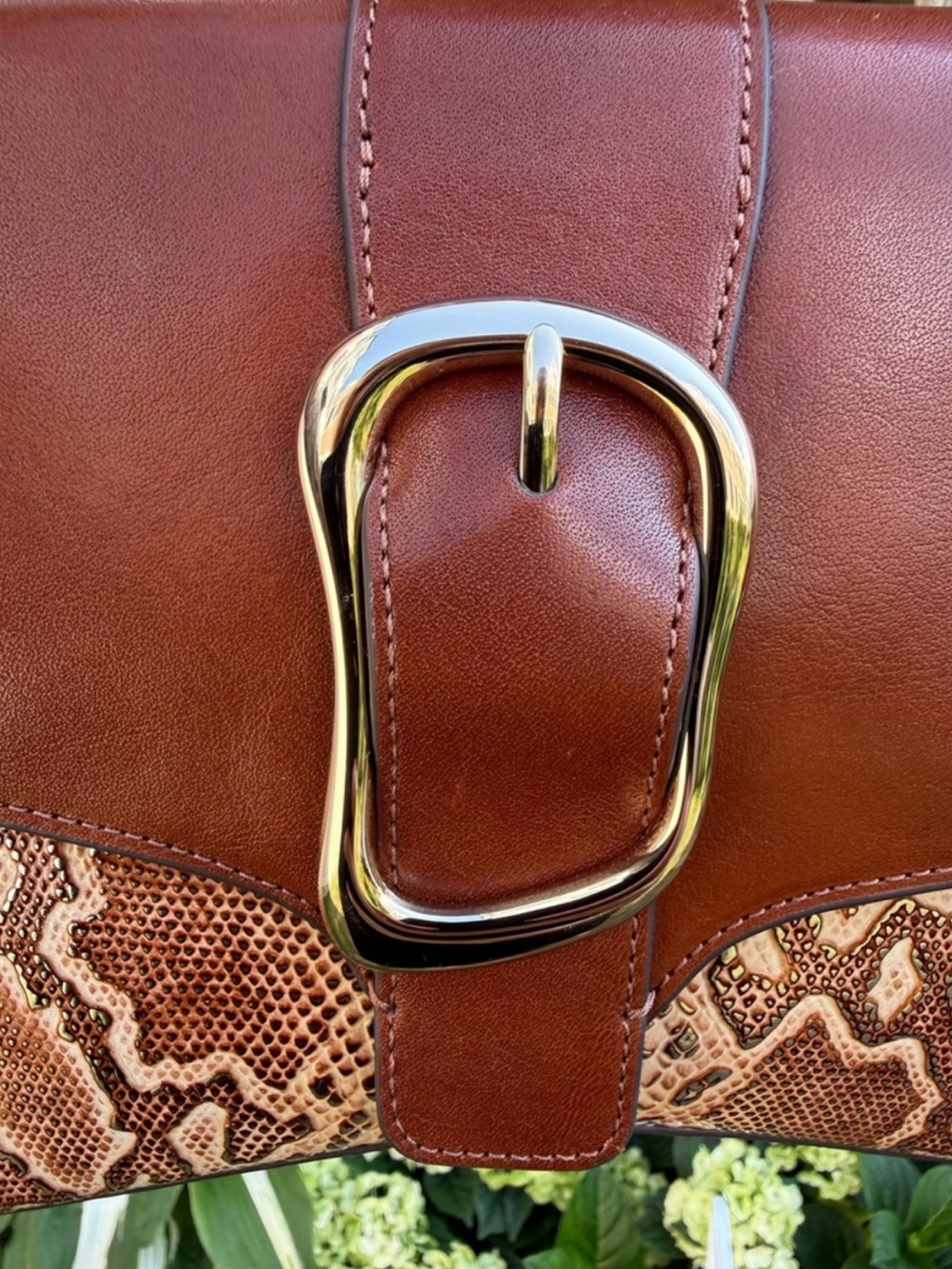 Brahmin Nerida multi Wailua snake embossed leather buckle shoulder bag NWT RARE - Picture 3 of 15